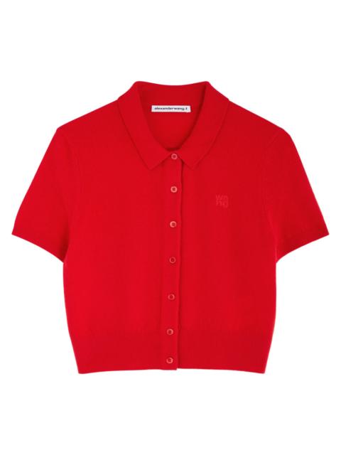 alexanderwang.t Alexanderwang.t Logo-embroidered Cropped Wool Cardigan