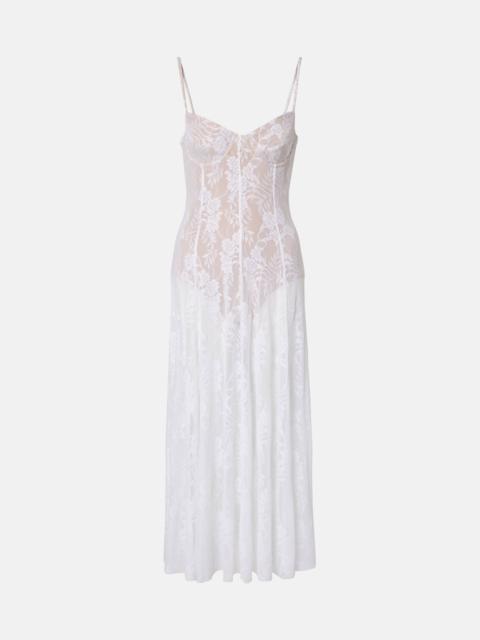 NORMA KAMALI Semi-sheer lace slip dress