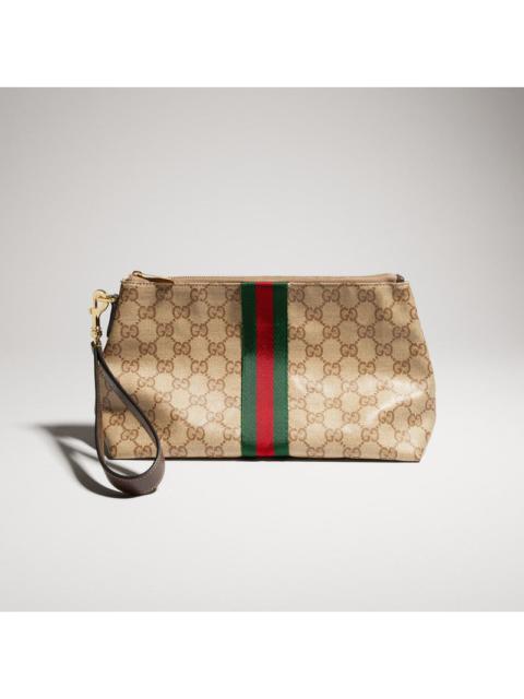 GUCCI Gucci Small Pouch GG Web Detail Beige Men
