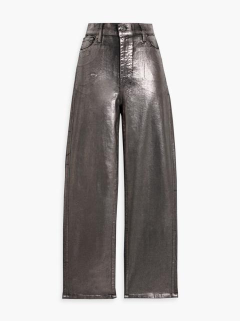 FRAME Le Sleek Straight metallic high-rise straight-leg jeans