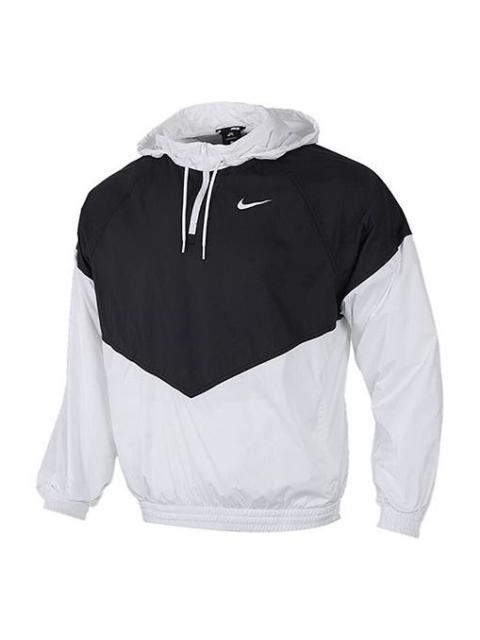 Nike Men's Nike SB SHIELD Skateboard Half Zipper Pullover Splicing Interchange Jacket 'Black White' BV098