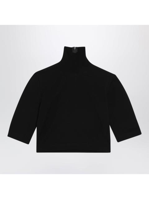Max Mara Max Mara Cropped Turtleneck Sweater In Stretch Viscose, Black Women
