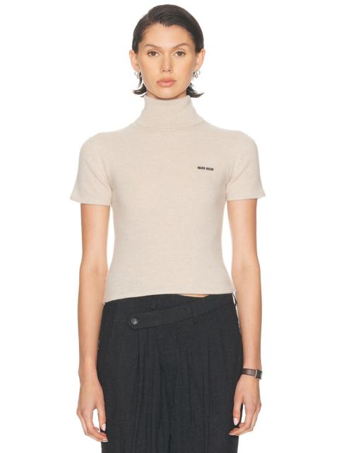 Miu Miu Turtleneck Short Sleeve Top