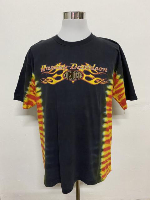 Other Designers vintage harley davidson fire orange tie dye tee