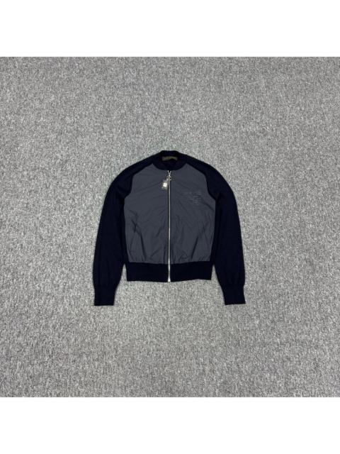 Louis Vuitton Louis Vuitton LV monogram logo knit patchwork zip-up jacket