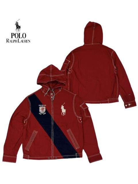 Vintage POLO Ralph Lauren Stripe Hoodie Jacket Talon Zipper