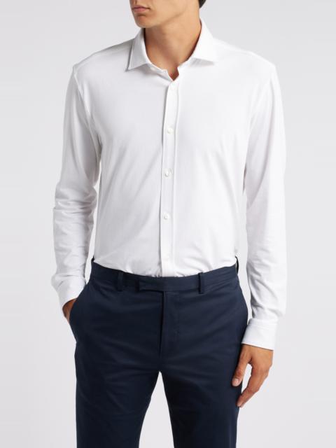 BOSS BOSS Roan Solid Stretch Cotton Button-Up Shirt in Wht at Nordstrom