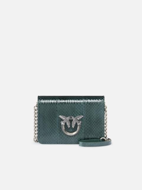 PINKO PINKO GALLERIA MINI LOVE BAG CROSSBODY BAG IN SHINY REPTILE SKIN