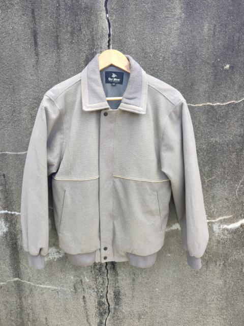 Other Designers Vintage - VINTAGE OUT WEAR JAPANMADE HARRINGBONE WOOL BOMBER JACKET