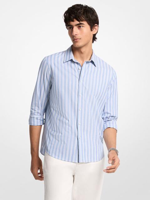MICHAEL KORS Striped Stretch Cotton Shirt