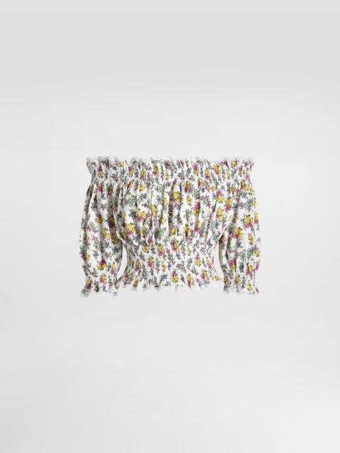 Dolce & Gabbana Small floral-print poplin top