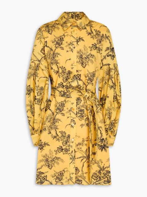 CAROLINA HERRERA Floral-print cotton-blend poplin mini shirt dress