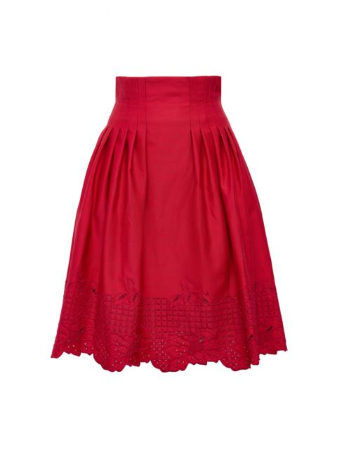 LORETTA CAPONI Cecina Cotton Skirt red