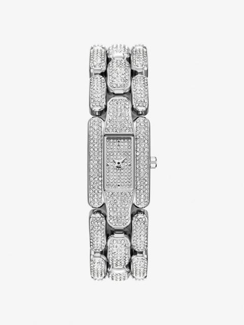 MICHAEL KORS Mini Hally Pavé Silver-Tone Watch