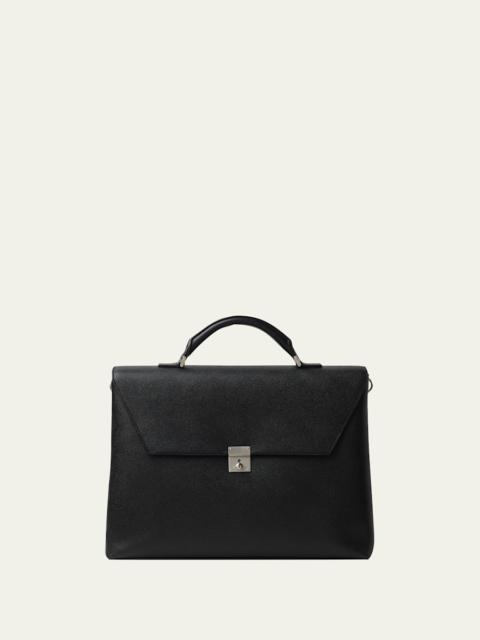 Valextra Men's Avietta Pebble Leather Briefcase