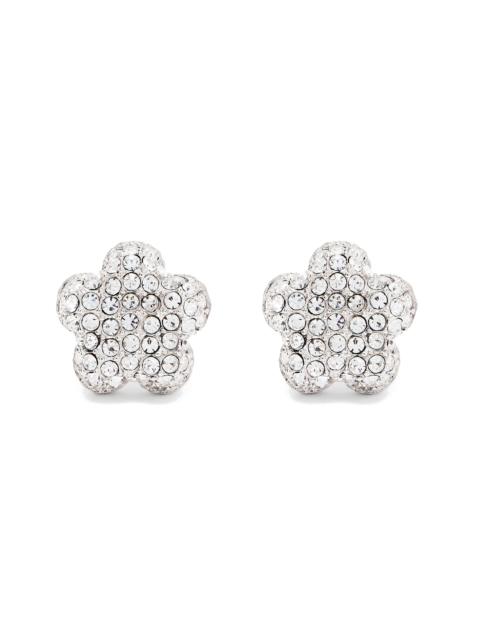 Marc Jacobs Marc Jacobs Daisy Pavé Stud Earrings in Silver/Crystal at Nordstrom