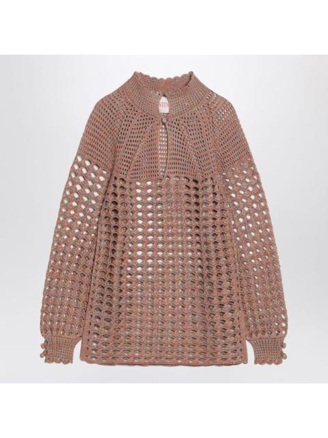Valentino Valentino Openwork Sweater In Linen Blend Men