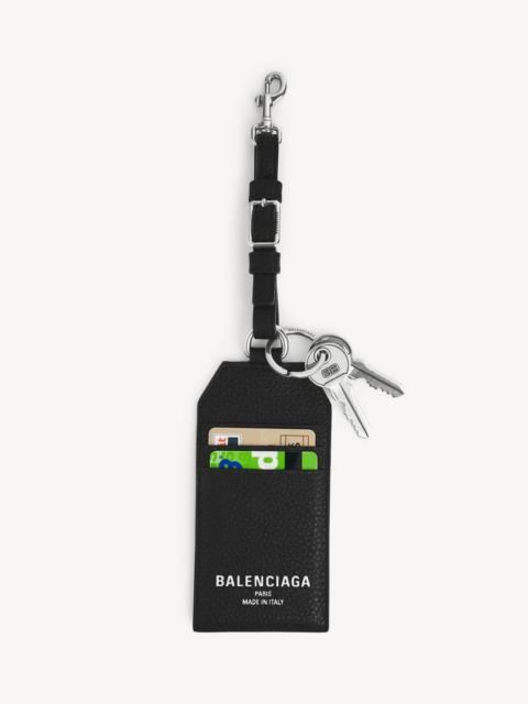 BALENCIAGA Men's Credit Charm/keychain Card Holder in Black