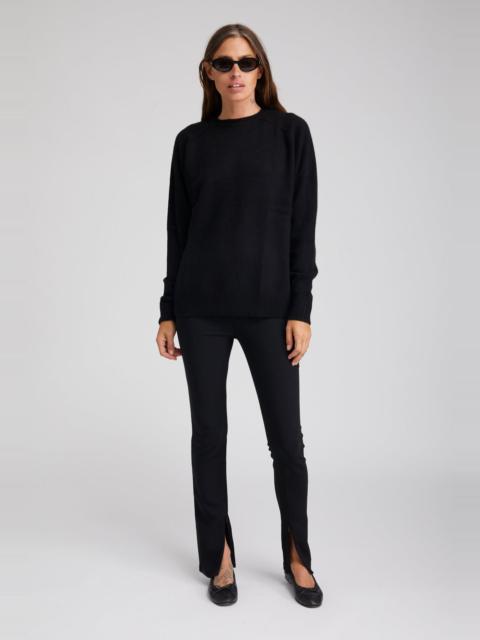 SPRWMN BLACK CREPE ANKLE ZIPPER PANTS