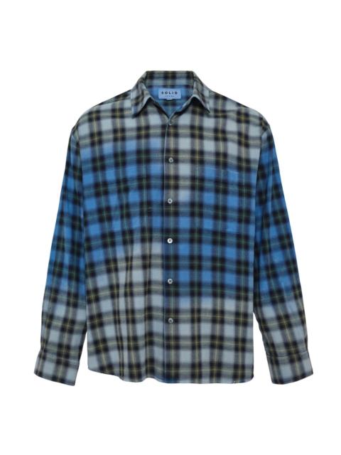 SOLID HOMME Bleached Check Shirt
