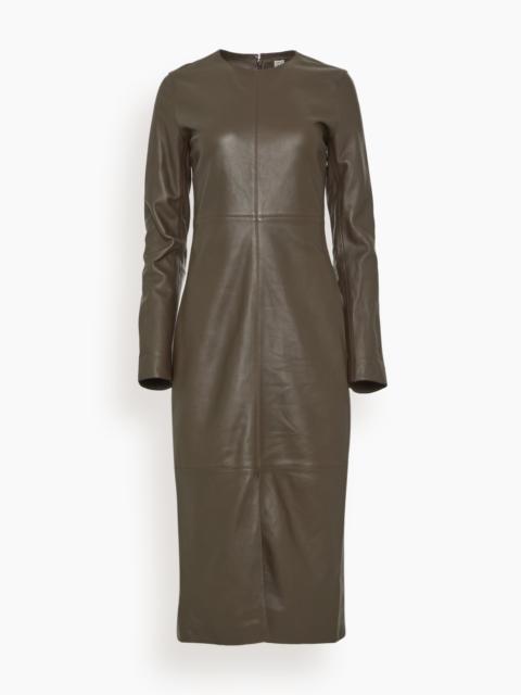 Totême Paneled Leather Dress in Bark