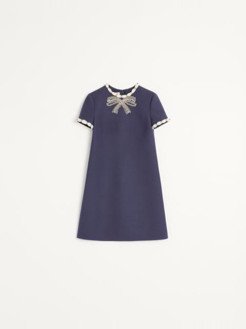 Valentino EMBROIDERED CREPE COUTURE SHORT DRESS