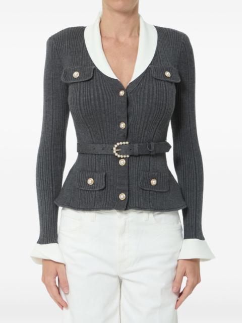 self-portrait Self Portrait Women Belted Ribbed Cardigan