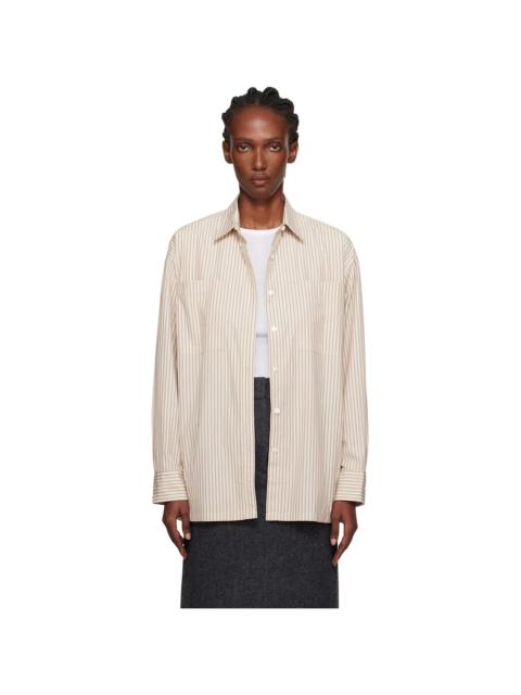 NOTHING WRITTEN Beige Toro Oversized Stripe Shirt