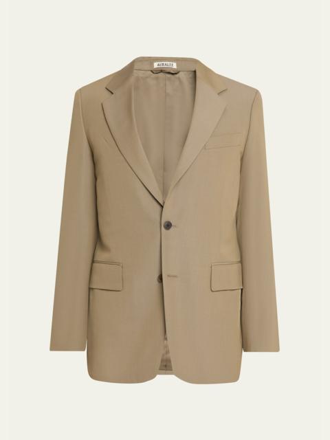 AURALEE Men's Single-Breasted Wool Blazer