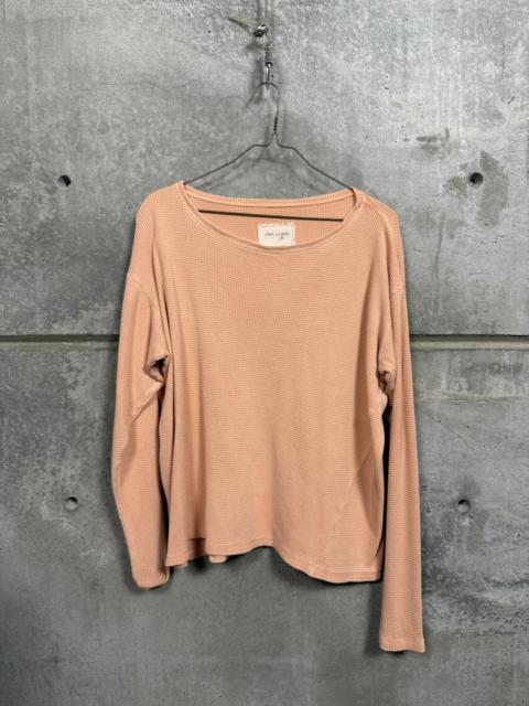 Greg Lauren Greg Lauren Coral Waffle Long Sleeve Shirt