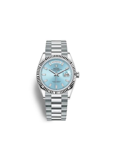 ROLEX Rolex Day-Date 36 Ice Blue Bguette Dial Automatic Men's Platinum President Watch M128236-0009