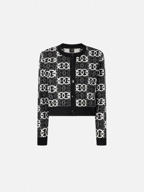 PINKO CARDIGAN WITH LOVE BIRDS LOGO