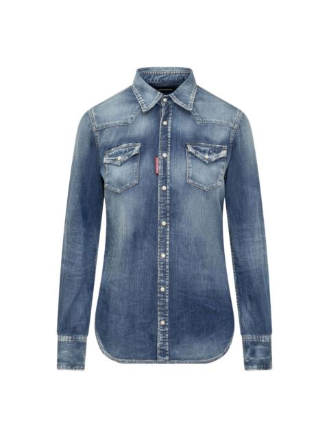 Tシャツ・カットソー D SQUARED2 \"CLASSIC WESTERN\" SHIRT (S75DL0919 S30341 470) Dsquared2 Classic Western denim shirt | LODENFREY