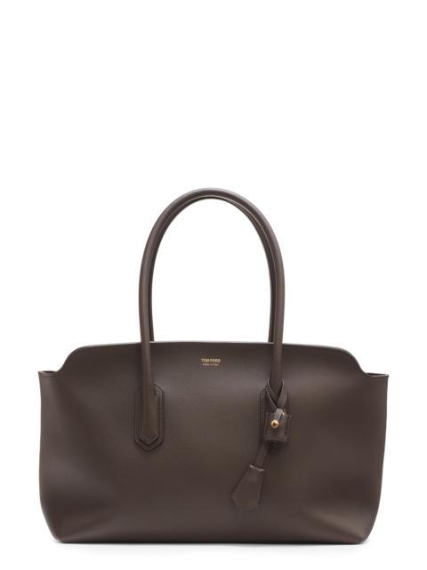 TOM FORD TOM FORD Large Alexander Leather Tote in 1B051 Chocolate at Nordstrom
