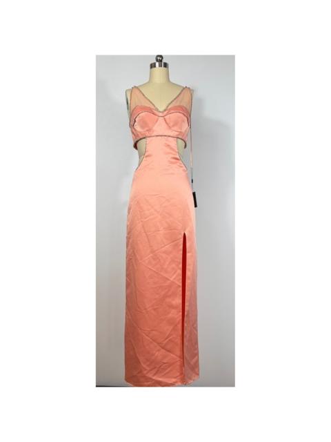 Other Designers NWT Mac Duggal Satin Maxi Dress Cutout Rhinestone Trim‎ Formal Gown Sz 2 $398