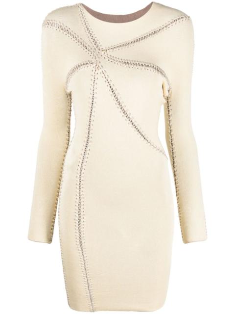 ISA BOULDER Starfish whipstitch-detail midi dress