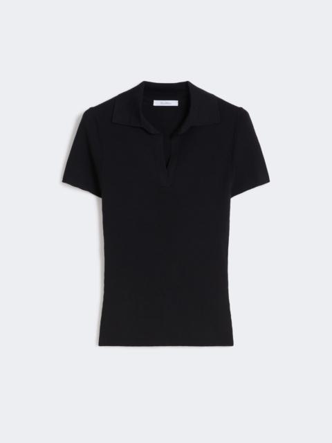 Max Mara Rib-knit wool polo shirt - ULTRAMARINE
