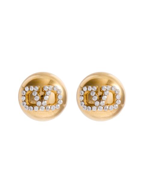Valentino VLogo crystal-embellished stud earrings