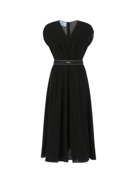 Prada Woman Black Stretch Crepe Dress