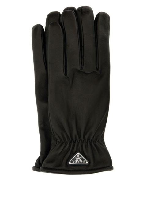 Prada Man Black Nappa Leather Gloves