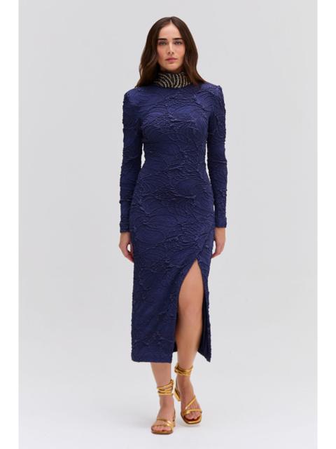 PatBO Chain Embellished Jacquard Midi Dress