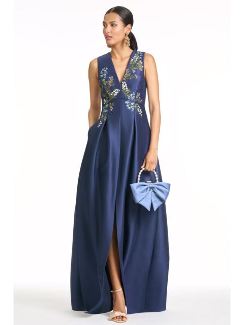 SACHIN & BABI EMBROIDERED BROOKLYNNE GOWN - WASHED INDIGO