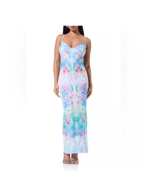 Other Designers NWT AFRM Alyson Mesh Panel Maxi‎ Dress - Blur Blossom Sz XS $88