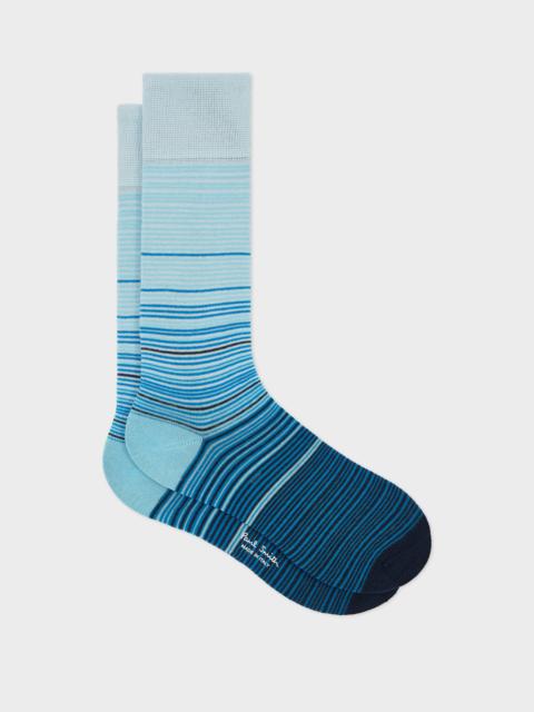 Paul Smith Blue Gradient Stripe Socks