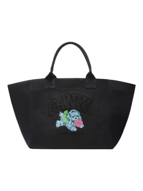 GANNI Shopper XXL Pocket Dog Print