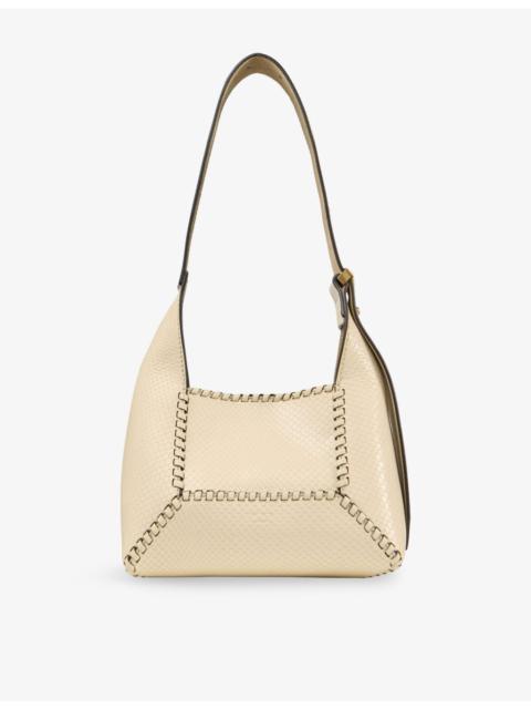 JIMMY CHOO Diamond Hobo Small Snakeskin-Embossed Leather Shoulder Bag