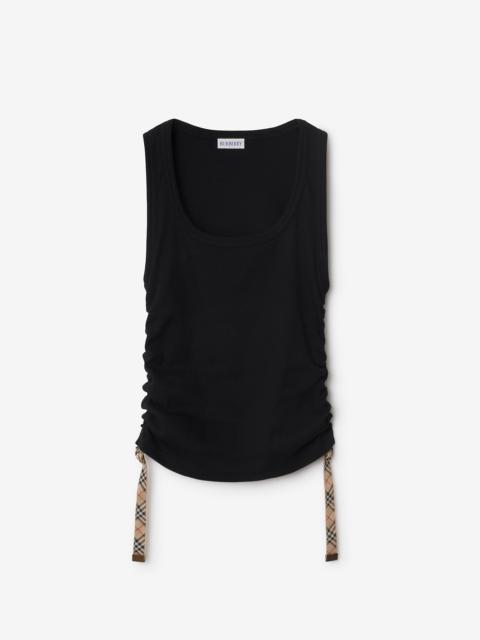 Burberry Check Trim Stretch Cotton Vest