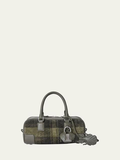 Loewe Amazona 23 Top-Handle Bag in Tartan Suede
