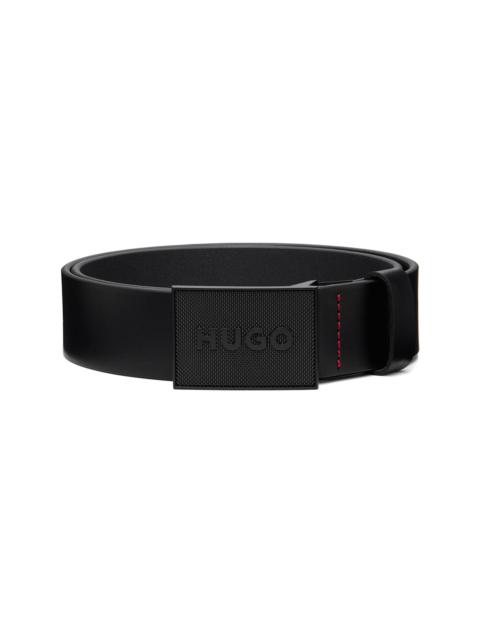 HUGO Black Buffalo Leather Belt