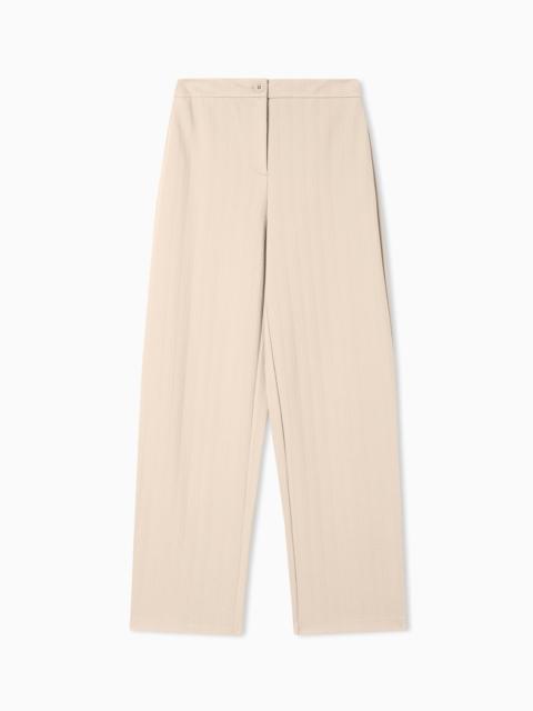 EMPORIO ARMANI CHEVRON-MOTIF STRETCH-JERSEY TROUSERS